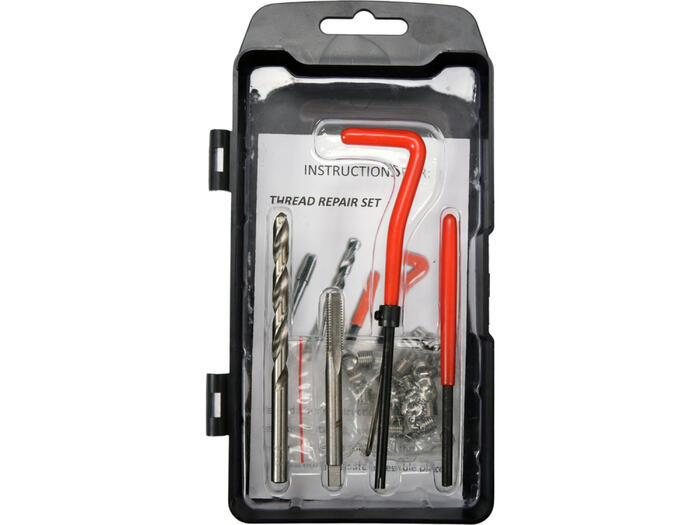 Yato Vītņu remonta komplekts YT-17632, M6x1.0 mm, 30 gab, HSS 4341, HSS 4241, nerūsējošais tērauds, spirālveida ieliktnis, urbis (YT-17632)