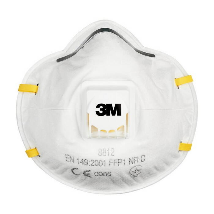 3M FFP1 maska ar vārstu T8812, 0.014 kg, 10 gab., 3M Cool Flow vārsts, dubulto gumiju dizains (T8812)