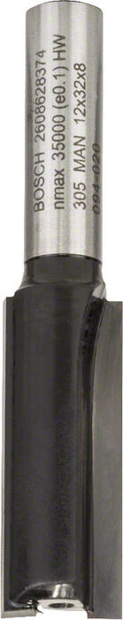 Pirkstfrēze frēze HM B=12 mm, l=32 mm,kāts 8mm, Rokas frēzēm, malu frēzēm GROPJU FRĒZE STANDARD FOR WOOD, 2608628374, BOSCH (2608628374)