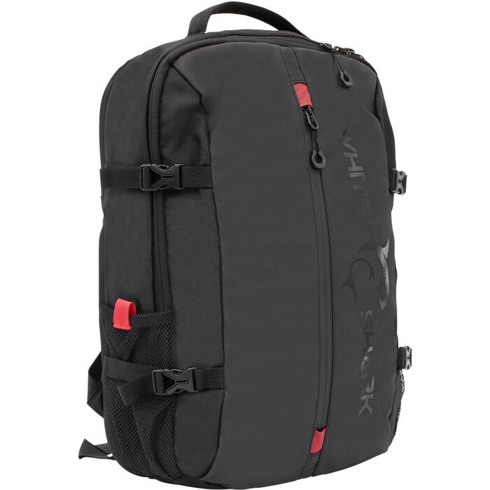 White Shark Рюкзак TROOPER GBP-009, 16 дюймов, 2 отсека, полиэстер, водоотталкивающий, черный с красными акцентами (TROOPER)