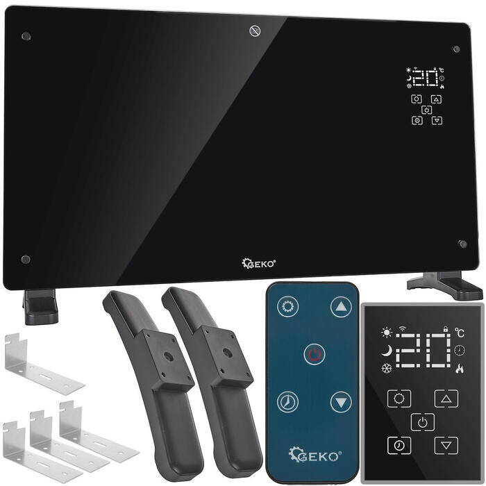 GEKO Stikla konvektora sildītājs ar LCD