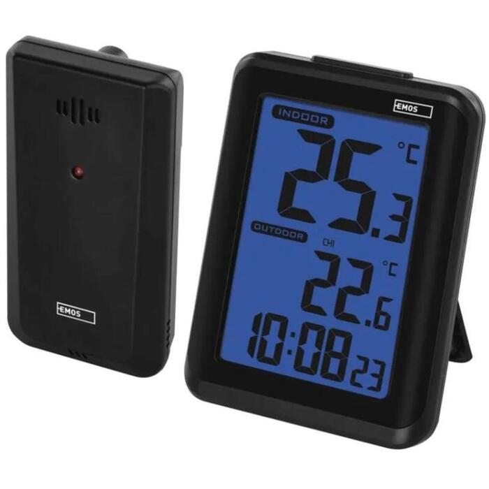 Emos Цифровой термометр E8636, от 0°C до +50°C, от -30°C до +50°C, 50m, 2x1,5V AAA, будильник, беспроводной (E8636)