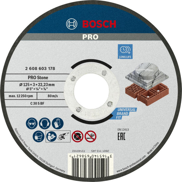 Griešanas disks akmenim Standard, 125x22,2x3mm