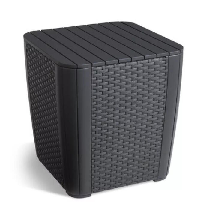 Keter Luzon Flat Wicker galdiņš/uzglabāšanas kaste