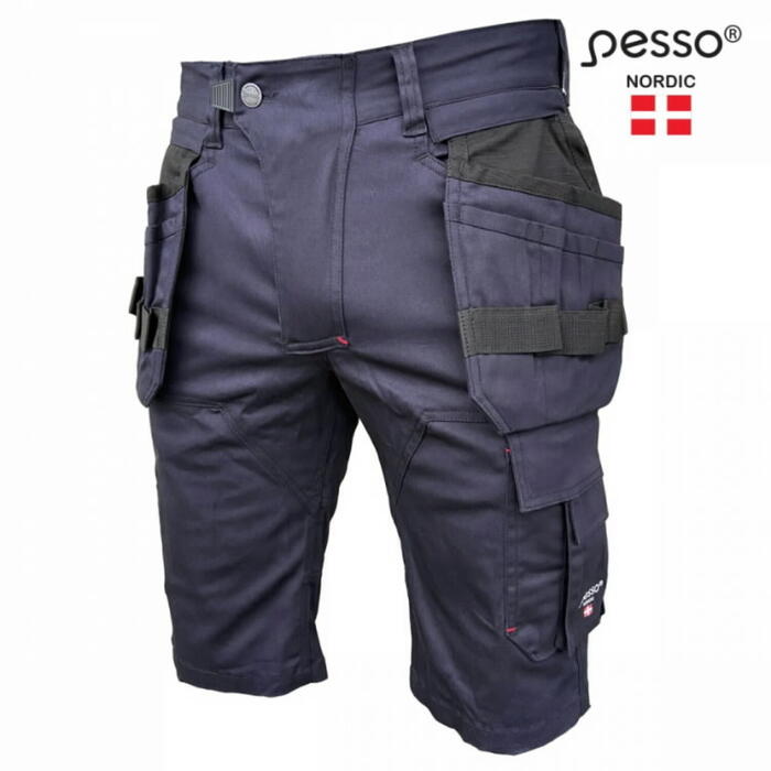 Pesso Šorti KS215M-48, twill stretch, tumši zili, C48, 98% kokvilna, 2% elastāns, 260 g/m², RIPSTOP pastiprinājumi, ZIPCOVERTM (KS215M-48)