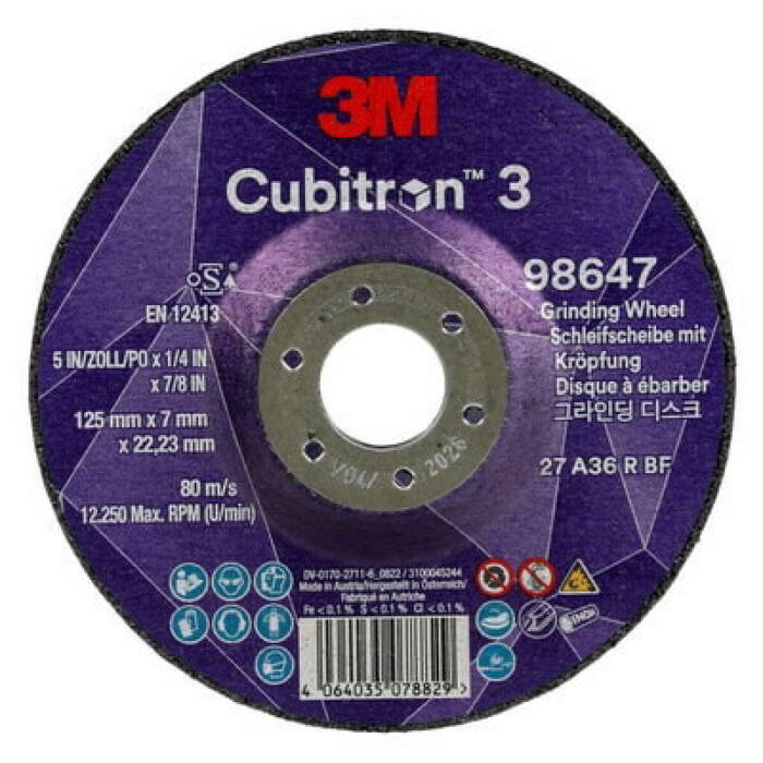 Slīpēšanas disks Cubitron 3 125x7/22,23mm