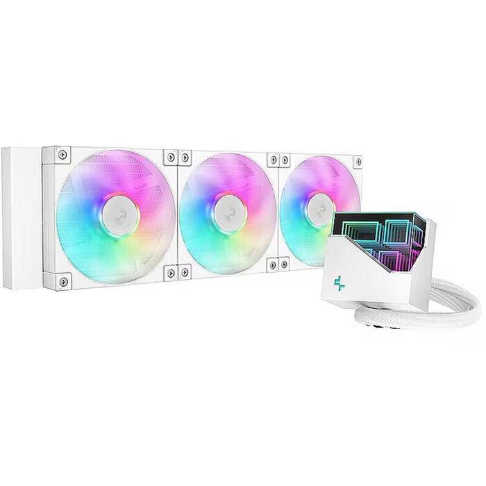 Deepcool Šķidrais CPU dzesētājs LT360 WH ARGB R-LT360-WHAMNC-G-1, 1.30 kg, 72.04 cfm, 3 ventilatori, Anti-leak Tech (R-LT360-WHAMNC-G-1)