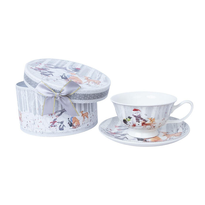 HOME4YOU Krūzīte/apakštīte MIA SNOW 180ml dāvanu