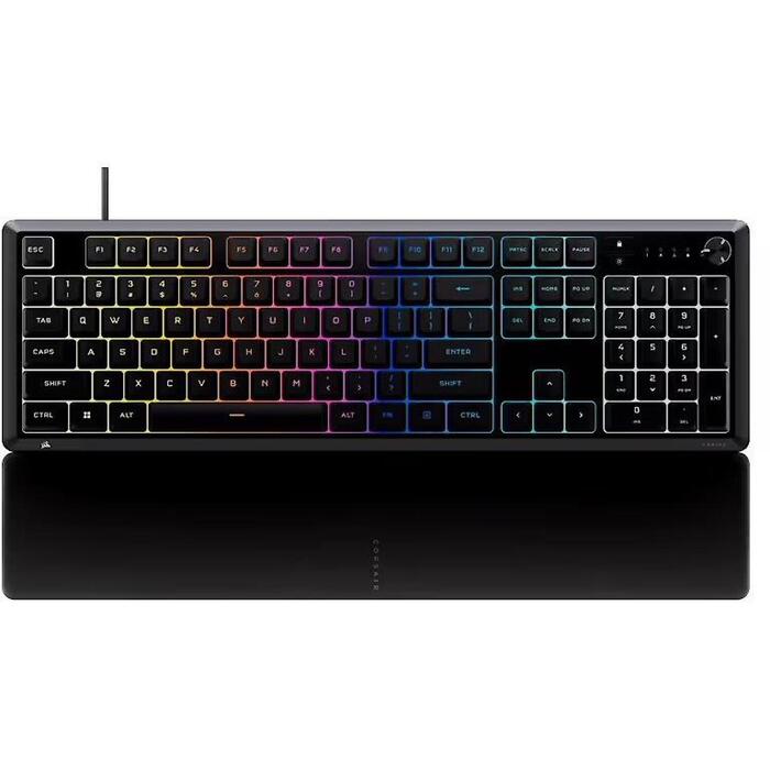 Corsair Skiff 100 CH-9226H65-NA игровая клавиатура, USB, QWERTY, мембранная, 10-зонная RGB подсветка, IP53, тихие клавиши (CH-9226H65-NA)