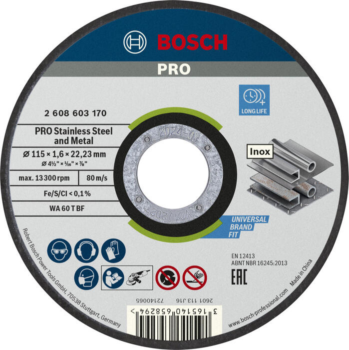 Griešanas disks INOX 115 x 22