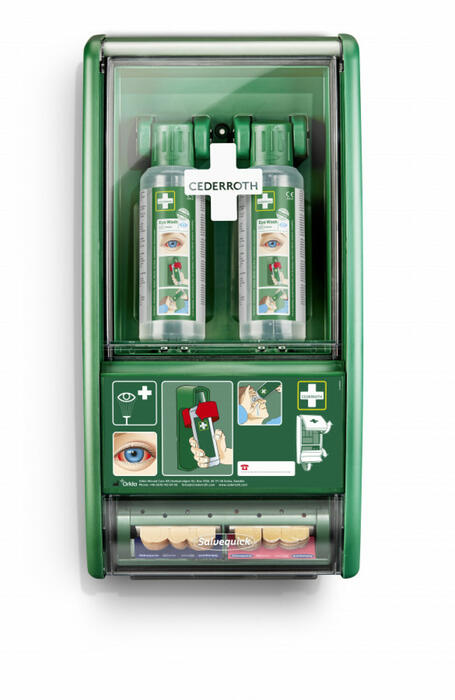 Cederroth Acu skalošanas līdzekļu stends 721500, 2x500ml, 85 plāksteri, 29x56x12cm (721500)
