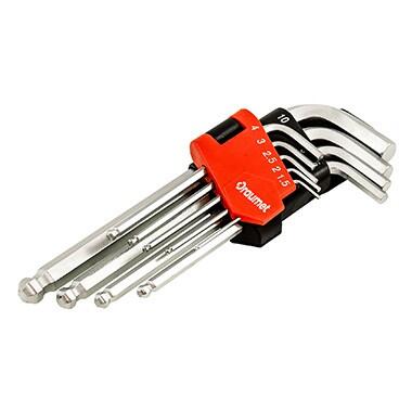 Seškanšu atsl. kompl., garās lodv. 1.5-10mm (9gab.) DRAUMET 03-5-0185 FASTER TOOLS (03-5-0185)
