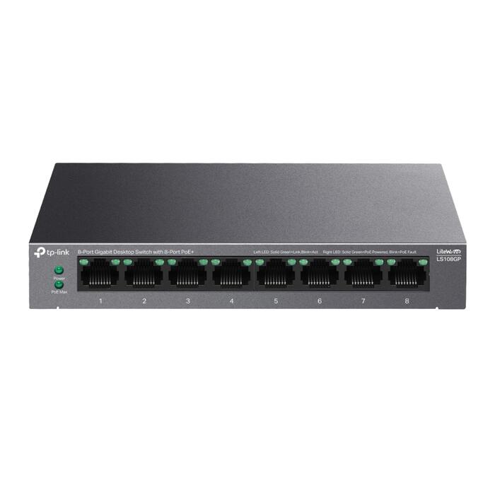 TP-LINK LS108GP galda komutators, 8x Gigabit