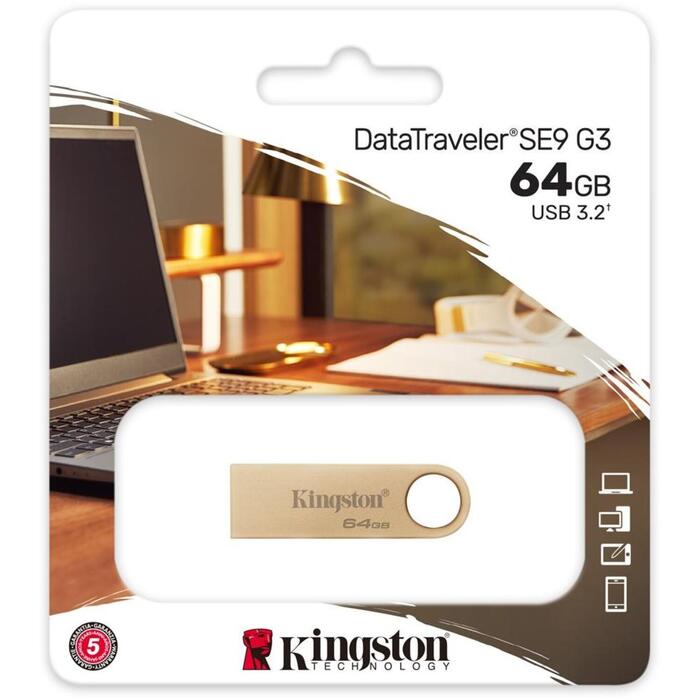 Kingston DataTraveler флеш-накопитель DTSE9G3/64GB, 64GB, 220MB/s, 100MB/s, USB Type-A, металлический корпус (DTSE9G3/64GB)
