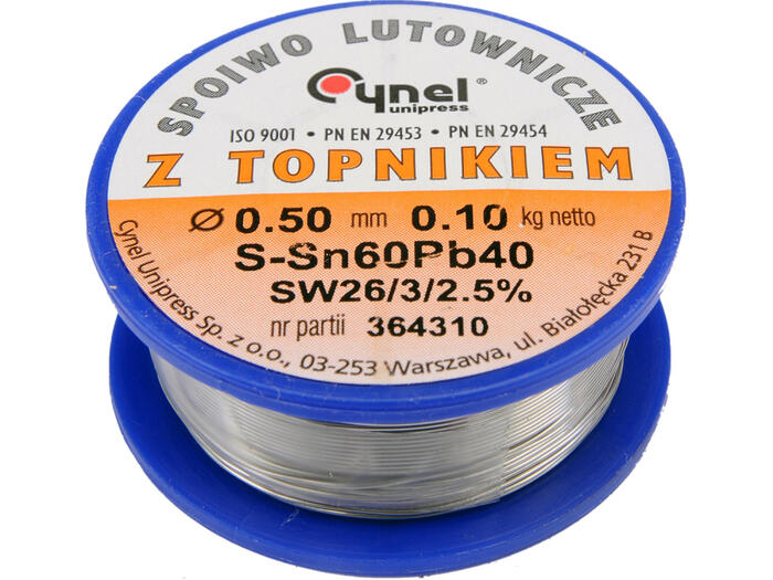SOLDER SN60PB40 0.5MM 100G 76800 TOYA (76800)