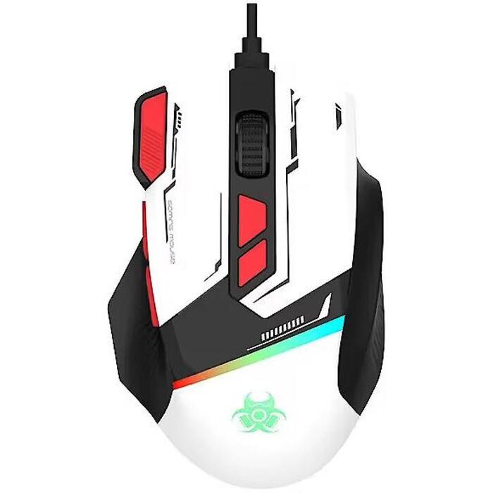 Tracer spēļu pele GameZone Spectra TRAMYS47840, 7200 dpi, USB, optiskā, RGB, 8 pogas, balta (TRAMYS47840)