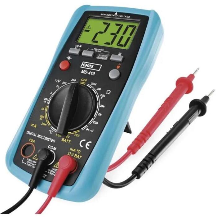 Emos Мультиметр MD-410 M3691N, 168 × 83 × 35 мм, 20 мА – 10 А AC, 20 мА – 10 А DC, 200 мВ – 300 В AC, 200 мВ – 300 В DC (M3691N)