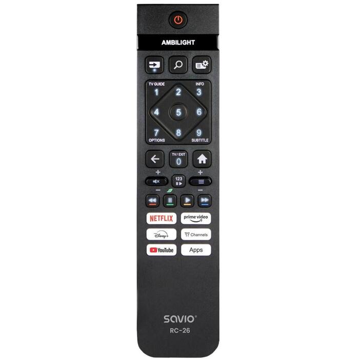 Savio RC-26 televizora tālvadības pults, IR