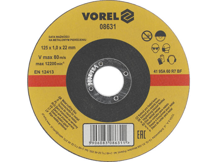 Metāla griešanas disks 125x1x22mm, VOREL, 08631