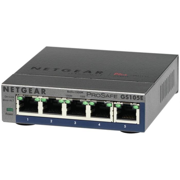 Netgear GS105E-200PES komutators, 5x 10/100/1000 Mbps
