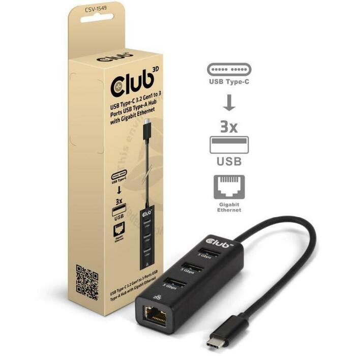 Club3D USB centrmezgls CSV-1549, 3 x