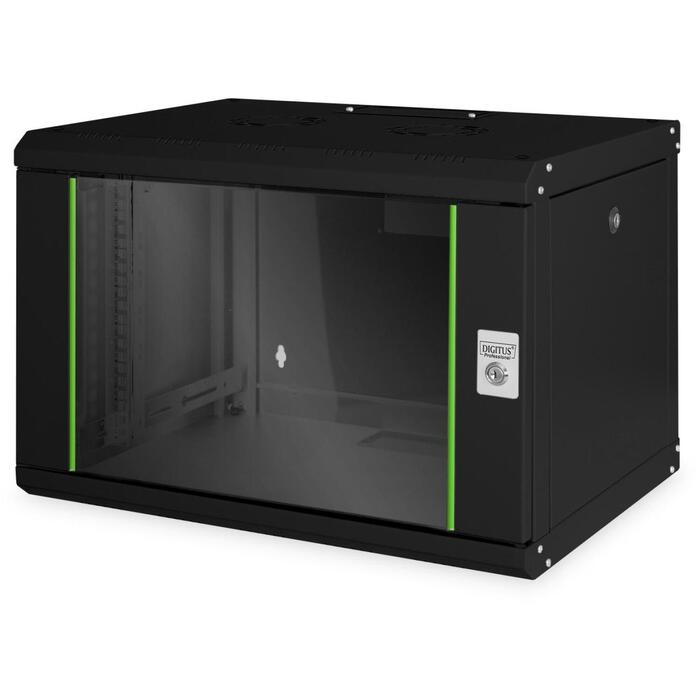 Digitus Sienas montāžas skapītis DN-19 07-U-SW, IP20, stikla durvis, 305-370mm, 100kg, 420x600x450mm (DN-19 07-U-SW)