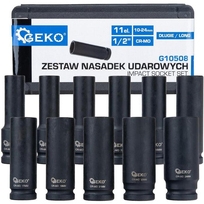 Geko triecienmuciņu komplekts 1/2" 10-24mm (11gab)