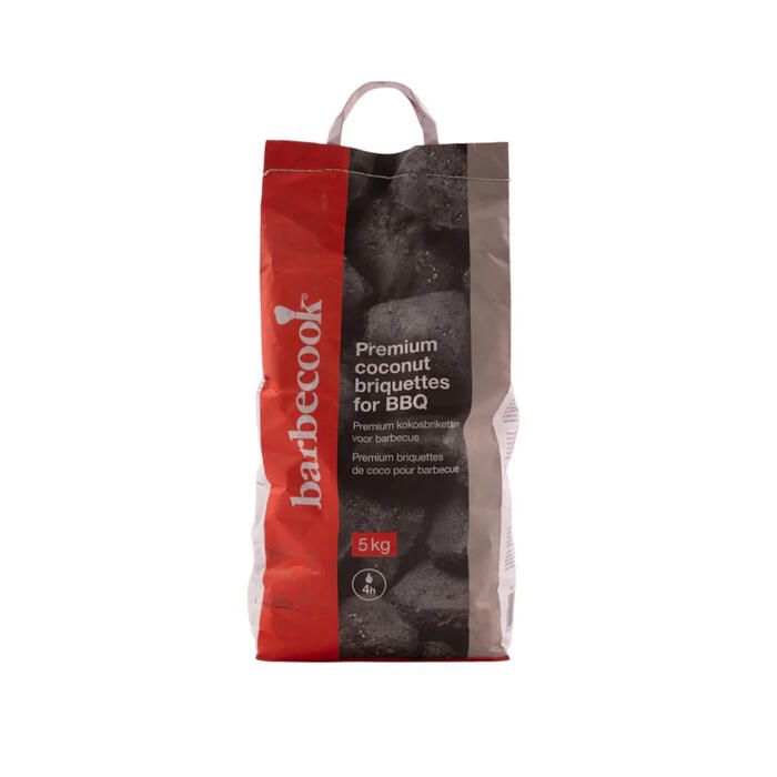 Barbecook Premium kokosriekstu briketes kokogļu grilam ilgstošai un vienmērīgai grilēšanai 100% dabīgas deg līdz 240min 5kg BC-ACC-7425 (BC-ACC-7425)
