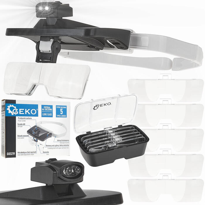 Palielināmo brilles ar LED gaismu, GEKO