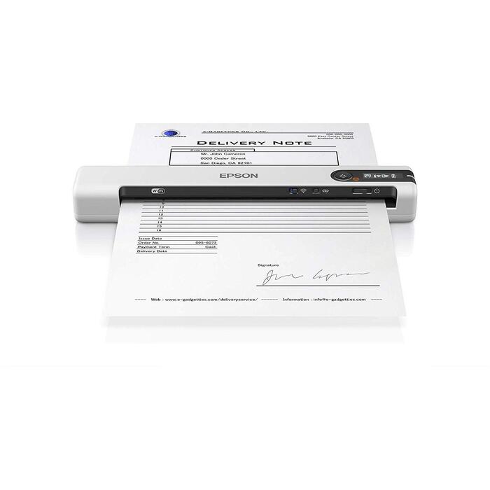 Epson Pārnēsājams skeneris DS-80W B11B253402, 600 x 600 DPI, 300 skenējumi/dienā, Wi-Fi, USB 2.0, 1 lapas padeve (B11B253402)