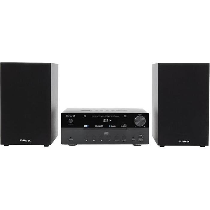 Aiwa MSBTU-550 микро музыкальная система, 50 Вт RMS, Bluetooth 5.0, CD, USB, FM, черный (MSBTU-550)