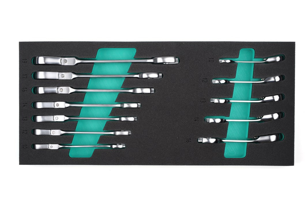 Sprūdatslēgu komplekts, K26048, KAMASA TOOLS, 12 gab. ar ratčetu (K26048)