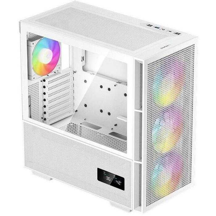 Deepcool Корпус для компьютера CH560 Digital R-CH560-WHAPE4D-G-1, 7.5кг, белый, прозрачный, 4 вентилятора, 2x3.5 дюйма (R-CH560-WHAPE4D-G-1)