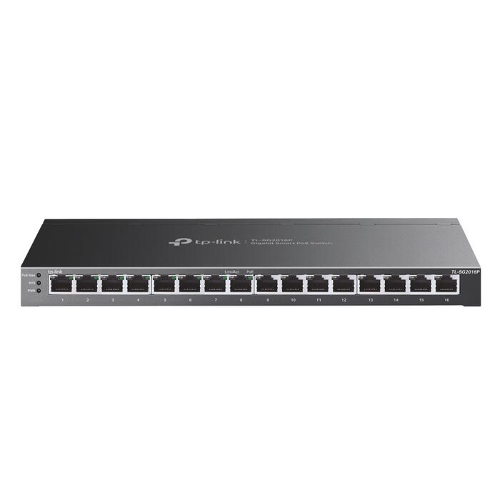 TP-LINK Omada SG2016P коммутатор, 16x Gigabit, 8x PoE+, 120W, 32 Gbps, VLAN, ACL, QoS, без вентилятора (TL-SG2016P)