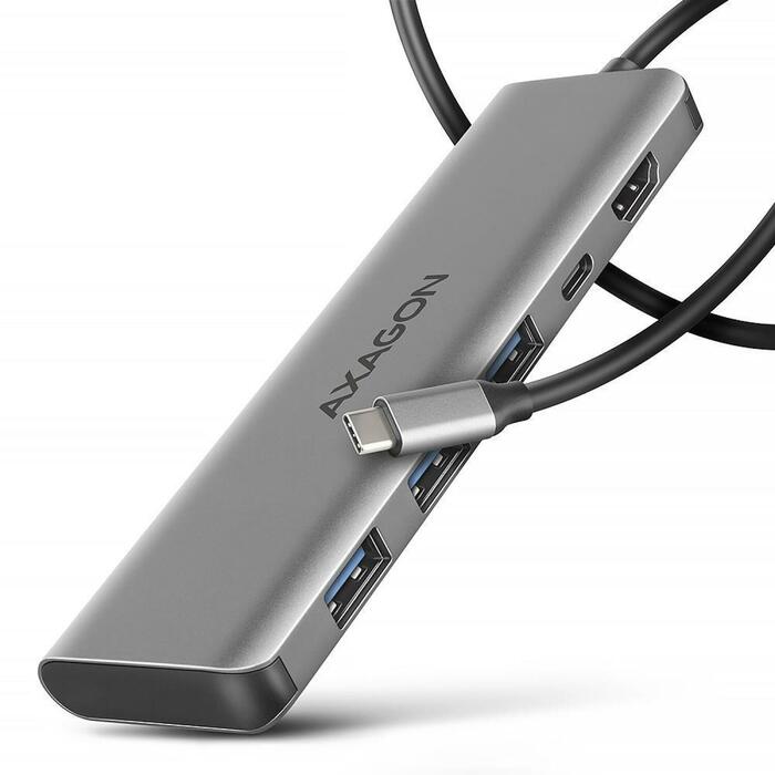 Axagon USB centrmezgls HMC-5H 5in1, 3x
