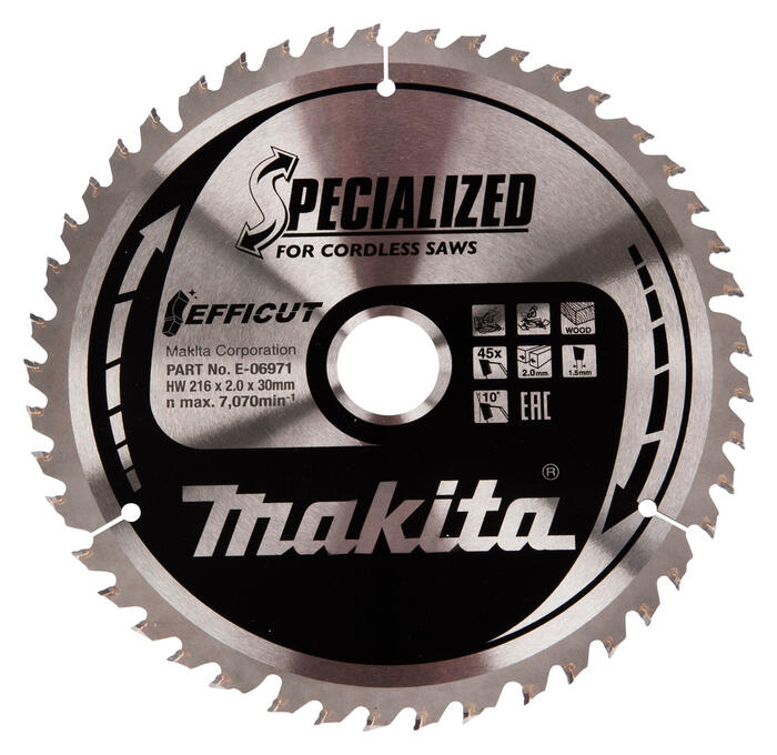 Zāģripa EFFICUT Ø216x30x2mm, 45 zobi E-06971