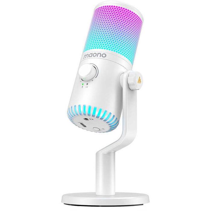Maono DM30RGB balta spēļu mikrofons, kardioīds