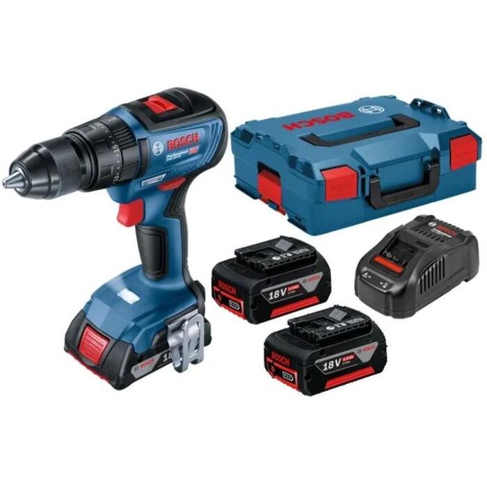 Bosch GSR 18V-65 06019N3232, 2x5,0Ah, 18V, 63Nm, 0-2100min-1, 13mm, 35mm, 2 pārnesumi, LED, Kickback Control, L-Boxx (06019N3232)