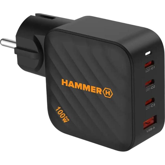 Hammer lādētājs AKC001485, 100W, melns, RapidCharge