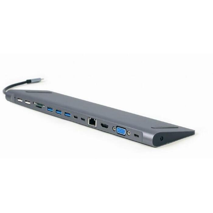 Gembird adapteris USB Type-C uz HDMI/USB3/9-in-1