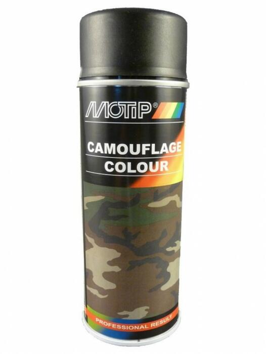 Motip лак-аэрозоль 04206, 400мл, RAL 9021 черный, Camouflage, антикоррозийный, устойчив к царапинам, химикатам и погодным условиям (04206)