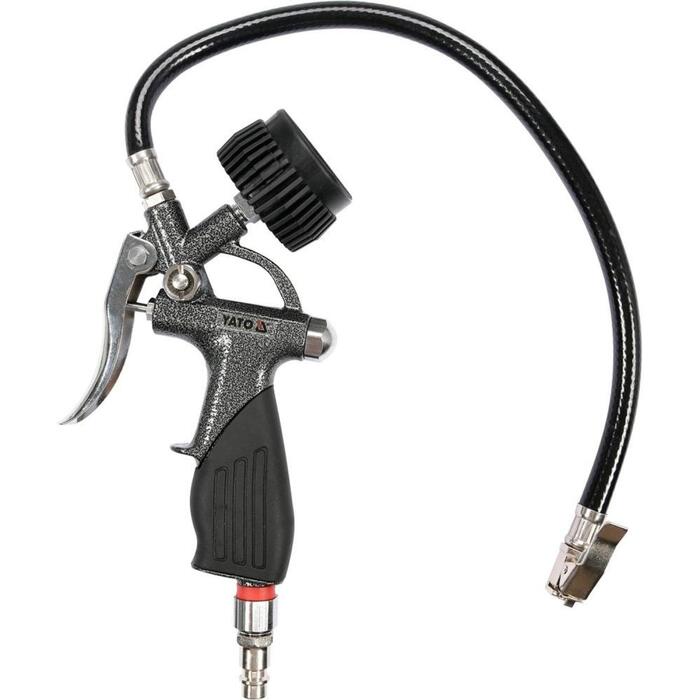 Yato riepu pumpēšanas pistole YT-23701, 0.6 MPa, 440 mm šļūtene, 48 mm manometrs, alumīnijs, pretestība pret vibrācijām (YT-23701)