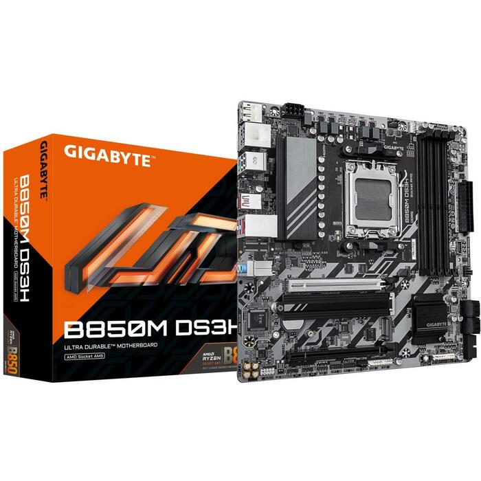 Gigabyte Mātesplate B850M DS3H 1.2, 4xDIMM DDR5, 2xM.2, 2.5GbE LAN, 1xPCIe 5.0, 1xPCIe 4.0, 7.1 audio (B850M DS3H 1.2)