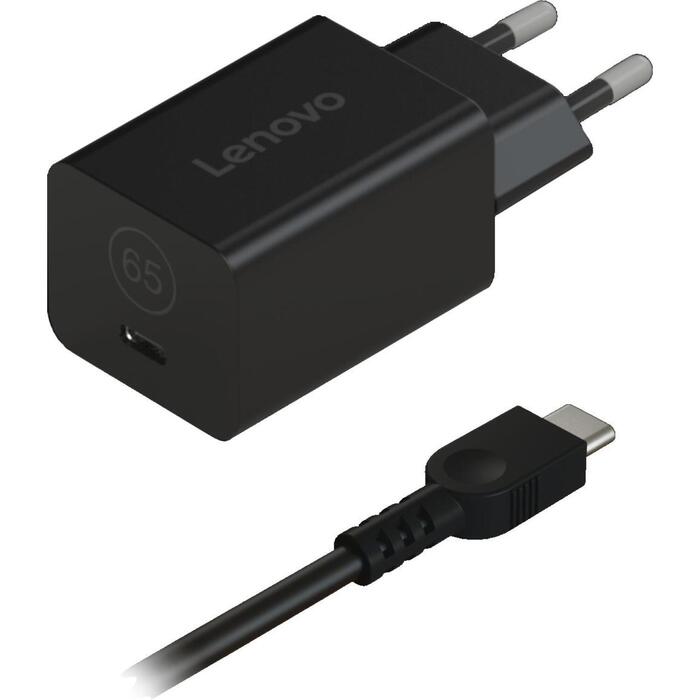 Lenovo адаптер питания GaN Nano 65W G0A6GN65EU, 65W, 100-240V, USB-C, технология GaN, 1x USB-C кабель 1.8m (G0A6GN65EU)