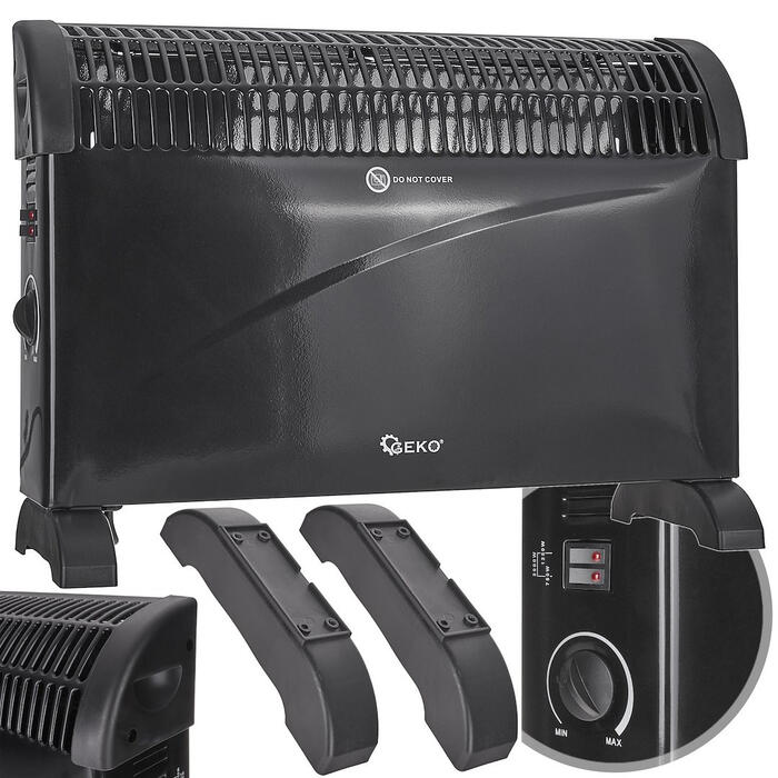 Konvektora sildītājs ar termostatu 2000W (melns)