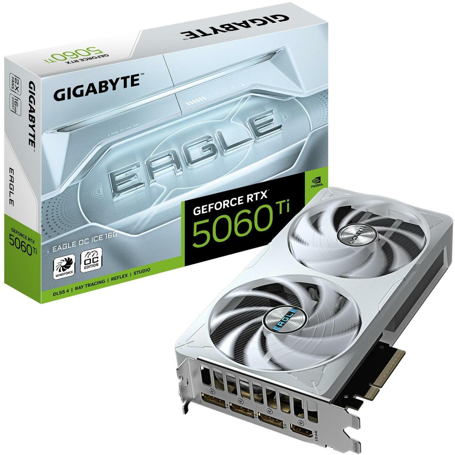 Gigabyte Видеокарта GV-N506TEAGLEOC ICE-16GD 16GB GDDR7, 128bit, PCI-E 5.0, 2617MHz, 3 x DisplayPort, 1 x HDMI (GV-N506TEAGLEOC ICE-16GD 1.0)