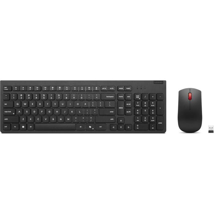 Lenovo Essential Wireless Combo klaviatūra un pele Gen2 4X31R64496, 2.4 GHz, 3 pogas, melna, bezvadu, QWERTY, mediju taustiņi (4X31R64496)