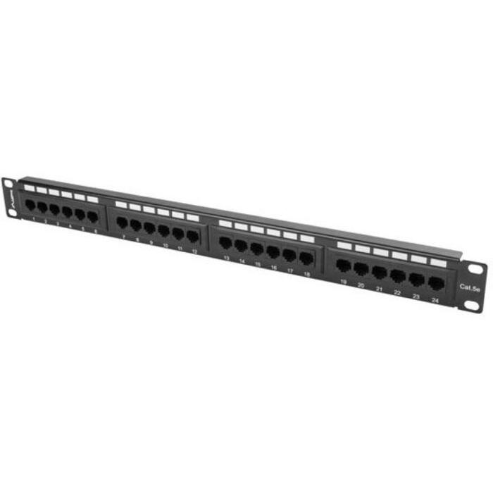 Lanberg патч-панель 24 порта 1U PPU5-1024-B, 24, 19 '', 1U, CAT 5e, RJ-45, черный (PPU5-1024-B)