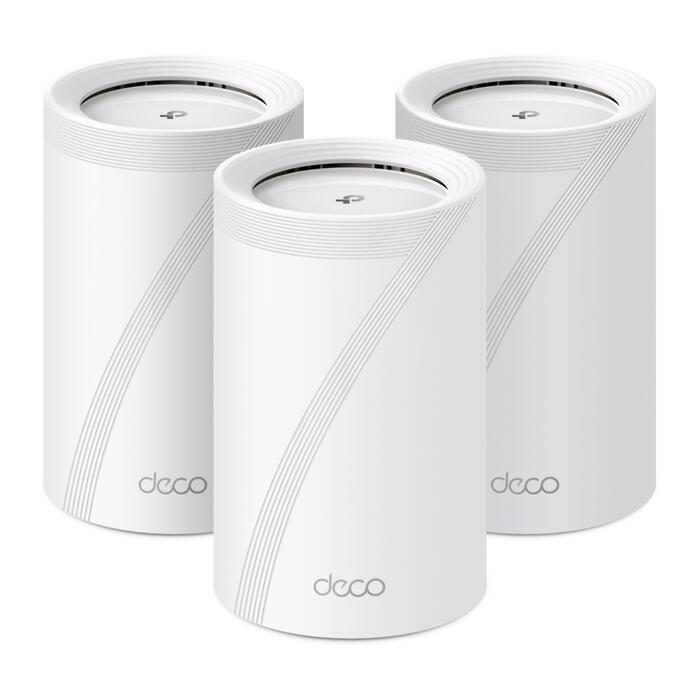 TP-Link Deco BE65 (3-PACK) BE9300 Whole Home Mesh Wi-Fi 7 система три-диапазонная 2.4 GHz 574 Mbps 5 GHz 2880 Mbps 6 GHz 5760 Mbps 4×2.5GbE USB 3.0 Белая (DECO BE65(3-PACK))