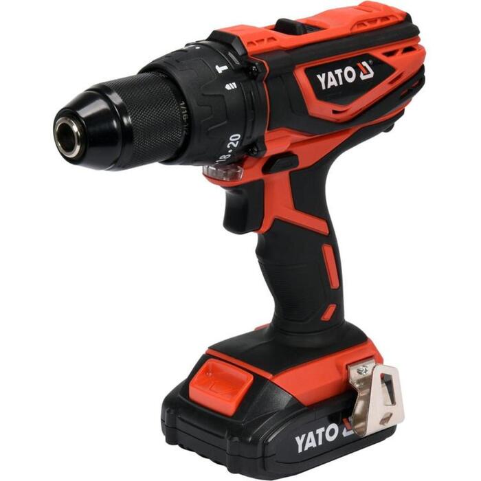 Yato ударная дрель-шуруповерт YT-82786, 18В, 40Нм, 2 скорости, 1x2Ач Li-Ion, 13мм патрон, 25мм дерево, 10мм сталь, 13мм бетон (YT-82786)